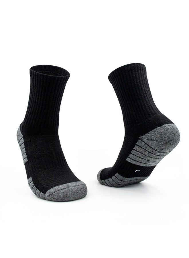 4 أزواج من الجوارب الرياضية السوداء الطويلة، مقاس أمريكي 6.5-8، ماصة للرطوبة وجيدة التهوية - Image 2